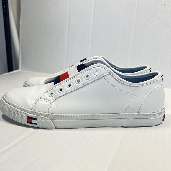 Tommy Hilfiger Women's 8 Twanni White Leather Preppy Sporty Nautical‎ - Picture 3 of 12